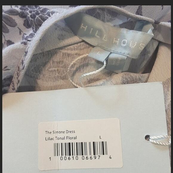 Hill House NEW Simone Purple Tonal Poof Sleeve Open Back Oversize Maxi Dress L - Picture 7 of 16